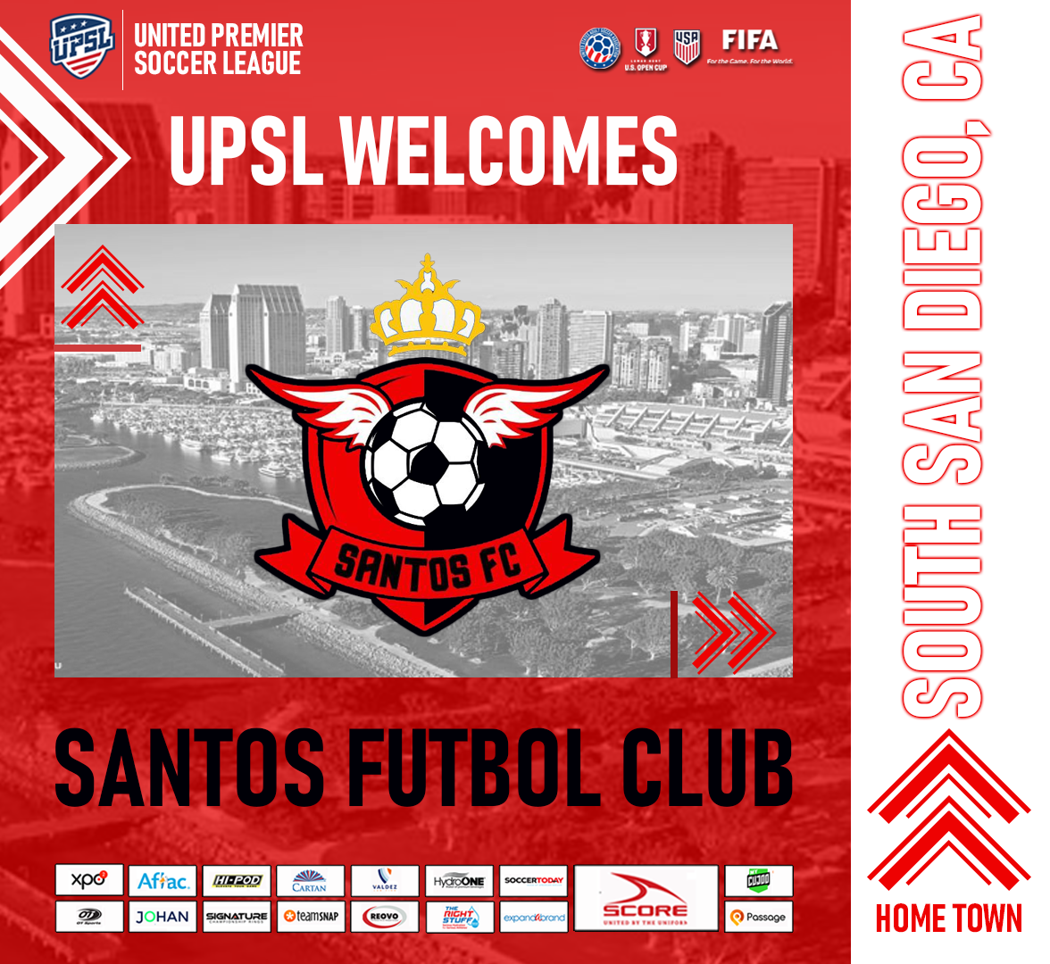 UPSL Announces San Diego Division Expansion with Santos Futbol Club Astoria Knights FC